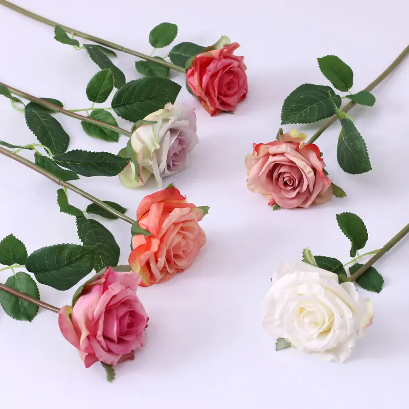 Оптовая продажа, заводская цена, искусственные розы, Горячие Розовые розы, цветы для украшения дома, свадебной вечеринки