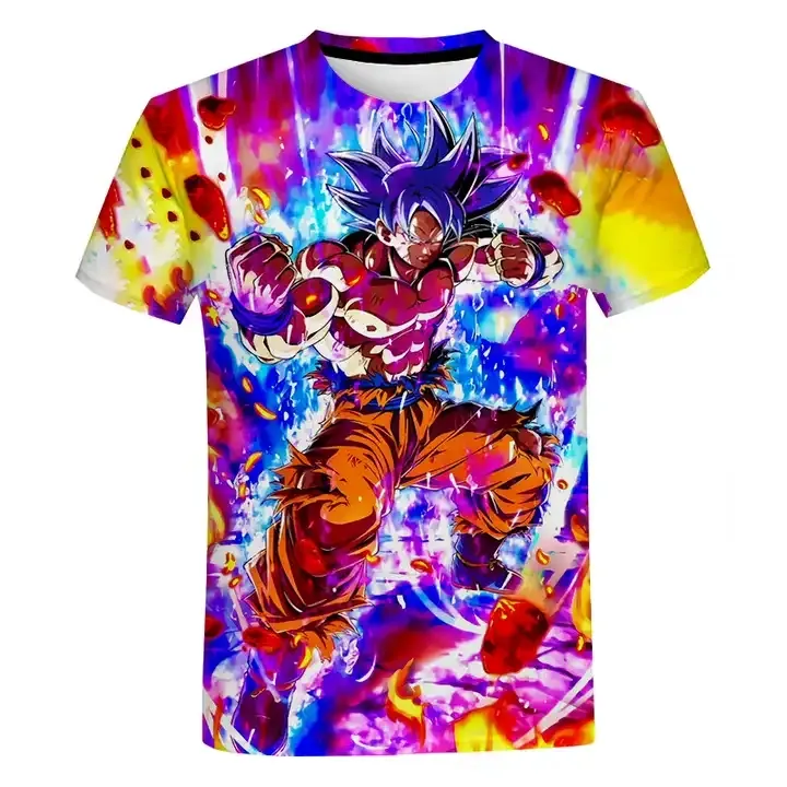 Футболки с принтом на заказ, футболки с принтом драконов Z Super Saiyan Son Goku, аниме, летняя модная футболка с 3D-принтом
