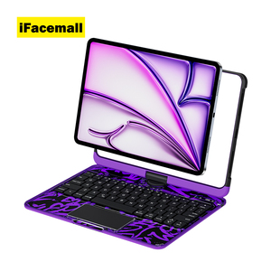 IFacemall New Cyberpunk Transparent <strong>Keyboard</strong> <strong>with</strong> TouchPad for iPad Pro Support 360 Degree Rotation for iPad Pro 13Inch 7th Gen - Product Image 4