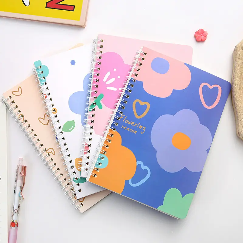 Ins desenhos animados arco-íris planadores e jornais personalizados logotipo espiral material escolar cobertura dura diária planejador notebook