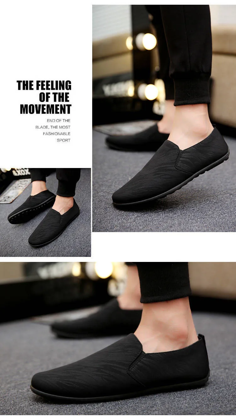 Fashion Mans Shoes Breathable Men Flat Casual Lazy Shoes Slip-on Loafers Peas Shoes