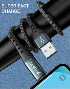 CA62 YESIDO 1.2 metre 12W 18W naylon örgülü kalaylı bakır çekirdek hızlı şarj USB veri kablosu Mirco için tip-c IP - Product Image 4