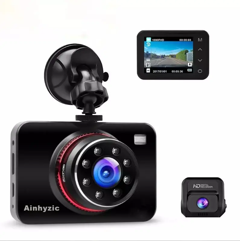 Vendas Direto Da fábrica de 2.7 Polegadas Da Câmera Do Carro Com Vista 170 Graus de Largura Lente Dupla E Infravermelho Night Vision FHD 1080P Dashcam para Carro