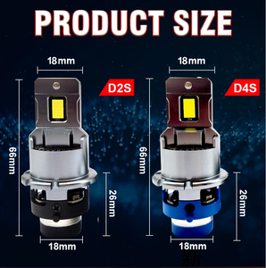 D2S D4S 1:1 LED far HID kiti yüksek güç Xenon LED ampul güçlendirme kablosuz otomatik lamba fişi oyna Canbus LED yeni durum - Product Image 6
