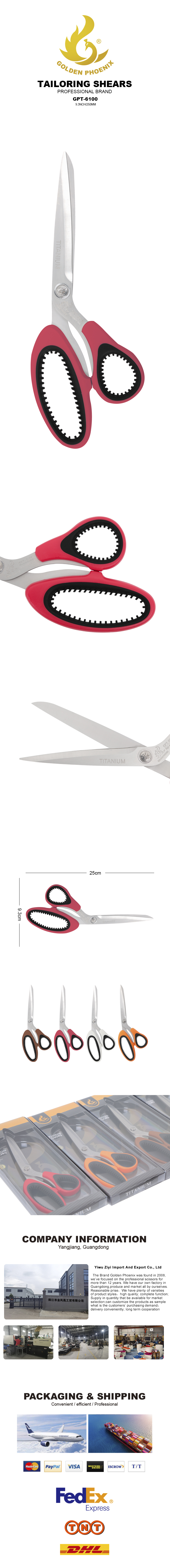 Golden Phoenix Scissor & Shear The tailor tools tailor cut scissors stainless steel multifunctional scissors clothing