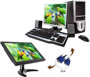 Monitor portátil de seguridad de 10,1 pulgadas con control remoto con altavoces duales integrados Entrada VGA BNC USB para CCTV para juegos - Product Image 5