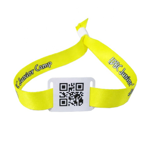Dye Sublimation Rfid Bracelet 13.56mhz Nfc Woven Wristband with QR <strong>Code</strong> - Product Image 2