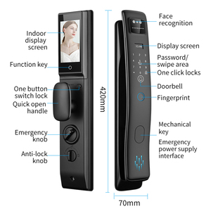 S958Max Smart Lock con Video citofono Tuya APP telecomando & Face Palm riconoscimento delle impronte digitali carta chiave codice per la casa - Product Image 6