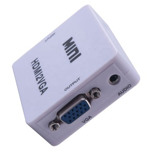 1080P迷你HDMI至VGA转换器，带音频HDMI2VGA视频盒适配器，适用于Xbox360电脑DVD PS3 PS4