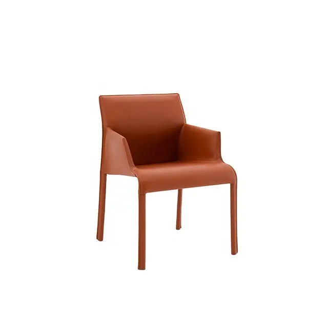 Conjunto de muebles de comedor de estilo nórdico, silla moderna de acero inoxidable, Color naranja