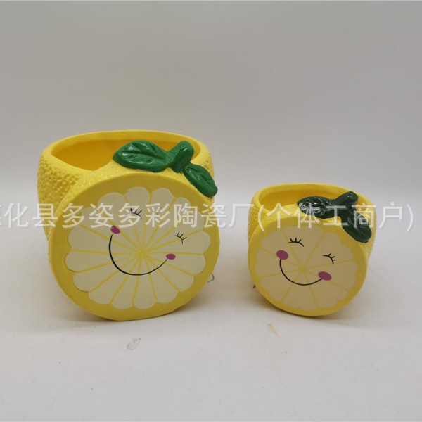 2 small lemon flower pots