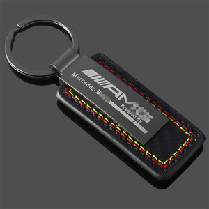 M AMG deri anahtarlık üç renkli karbon Fiber desen araba modifikasyonu için spor logosu Metal anahtarlık halka kolye - Product Image 4