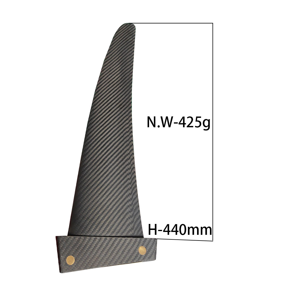 Black Full Carbon 440mm Windsurf Longboard Fin