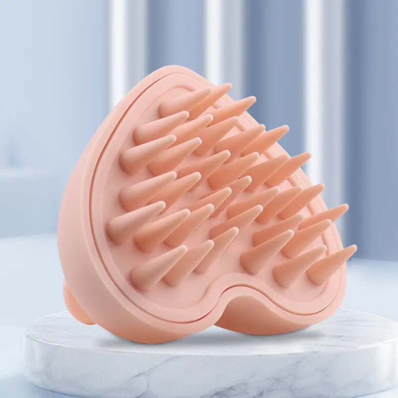 Herzförmige Silikon-Sachschaumwand Massagebürste Dusche Haar-Sachschaum-Massagebürste Bad Haarreinigungsbürste Kamm