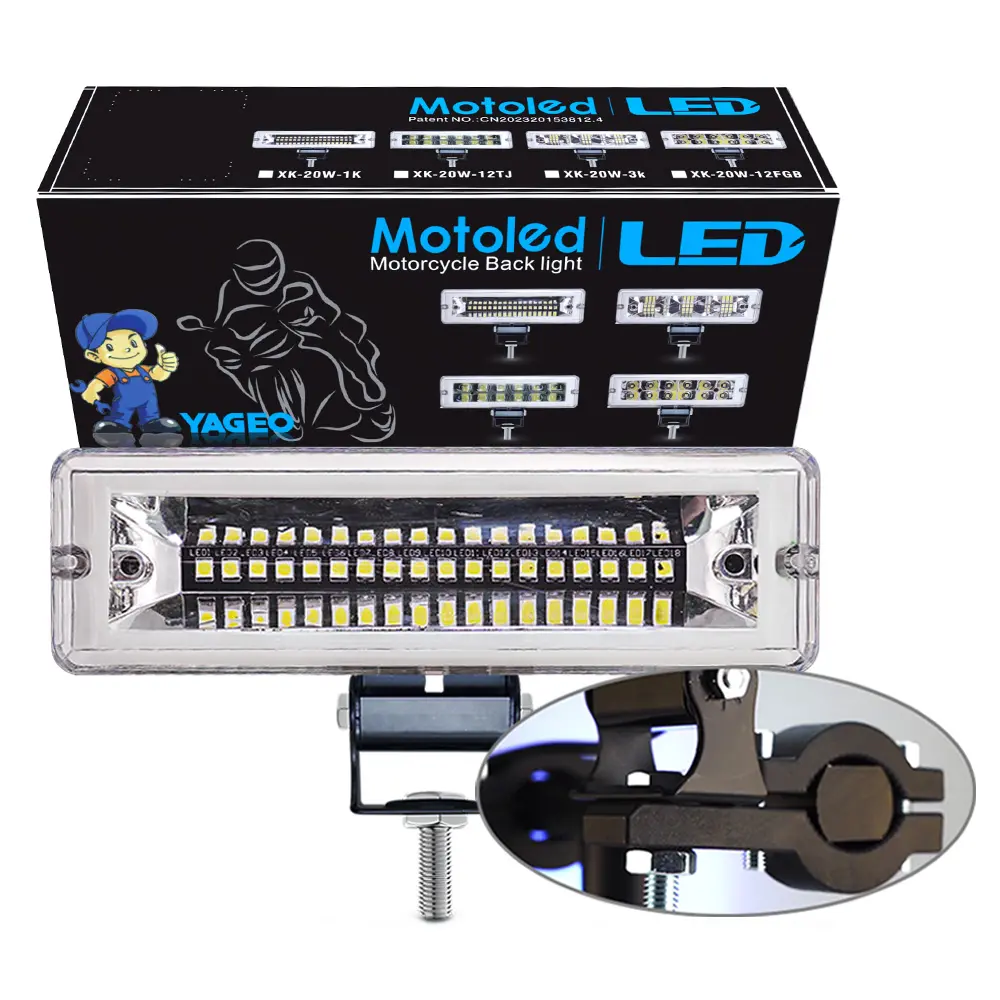 MOTOLED lampu berkendara led, batang lampu led 2w * 6 mata animasi sinar laser rgb