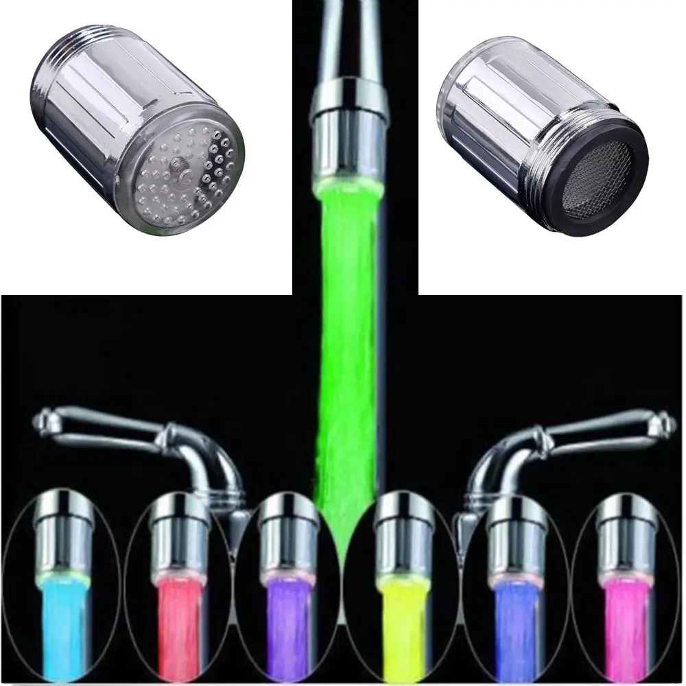 Temperatura dell'acqua 3 colori cambiano rubinetto senza batteria rubinetto dell'acqua del rubinetto dell'acqua a LED magico multicolore