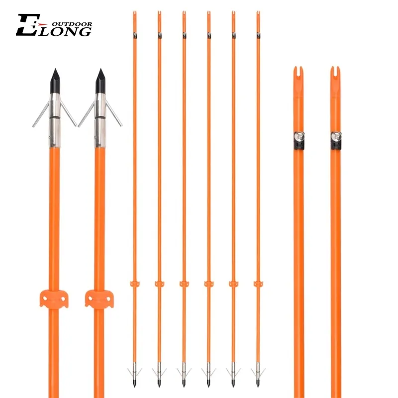 Elong 32 Zoll Bow fishing Arrows für Recurve Compound Bow Solid Fiberglas Shaft Broad heads Fisch jagd pfeil