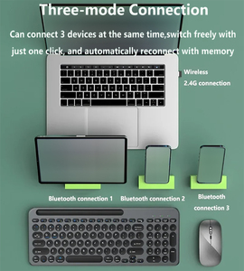 Multi-dispositivo 2.4G/BT tastiera Ultra-sottile Full Size tastiera del Computer con supporto Tablet, tastiera USB per Pad, telefono, Mac - Product Image 6