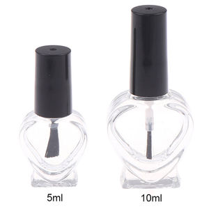 OEM 5ml 10ml 15ml ריק לב שקוף זכוכית לק שמן בקבוק Refillable כובע עם מברשת מיכל קוסמטי
