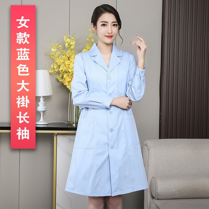 Women's blue long-sleeved coat