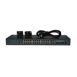 Yönetilebilir anahtarı STP RSTP IGMP Snooping DHCP SNMP V1/V2/V3 SSH zengin QoS 24 Rj45 4 Sfp bakır 28 Port Vlan anahtarı - Product Image 1