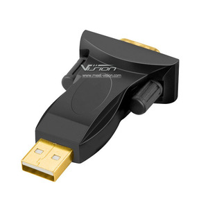 FTDIチップセットを備えたブラックUSB-DB9RS232シリアルコンソール変換アダプター