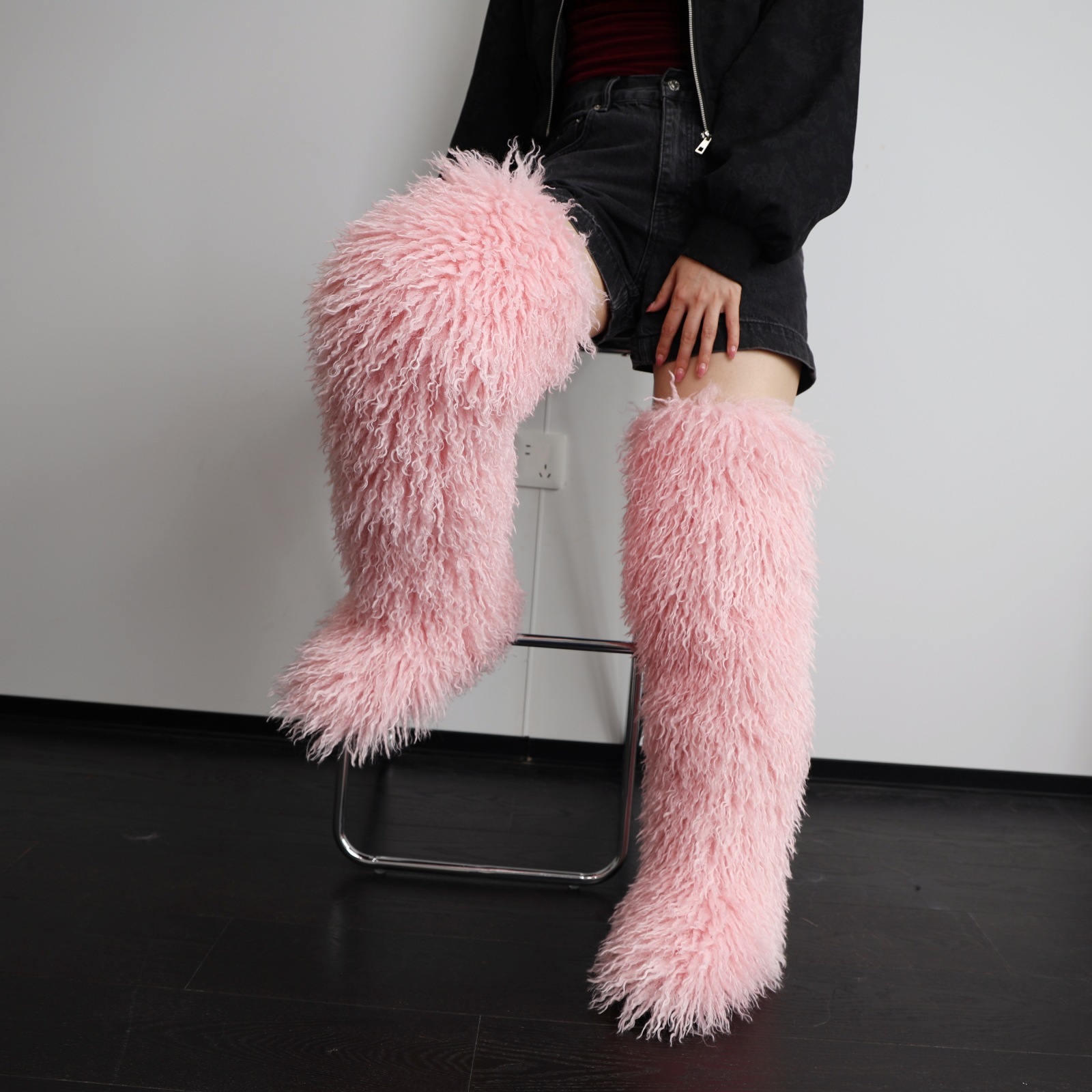 72cm imitation tan sheep hot pink