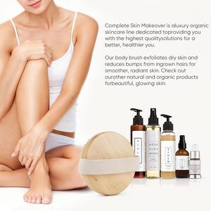 Dry Brushing Exfoliating Round Bath Brush Body Scrubber Wooden Brush with Massage-<strong>Nodules</strong> and Bristle-Fibers