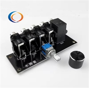 Interruptor de señal de Audio, placa de selección de entrada RCA, fuente de Audio de 4 vías, Selector de relé de señal, placa de conmutación para cine en casa