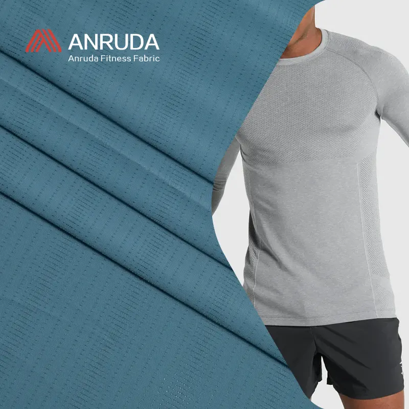 A2714 nem esneklik yüksek streç poliamid Jersey naylon Spandex Activewear spor dry-fit örgü tişörtleri kumaş