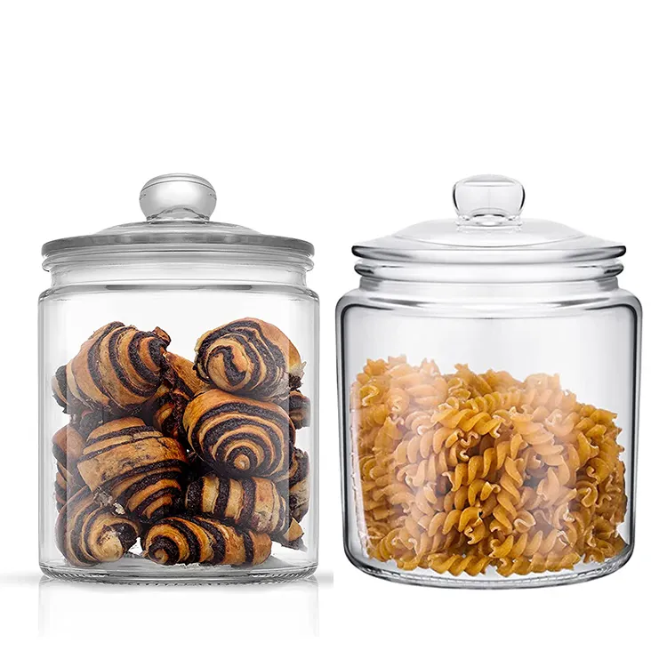 Hot-selling kitchen new product luxury eco-friendly stocked food container 0.5 1 gallon large glass candy jars glass with lids