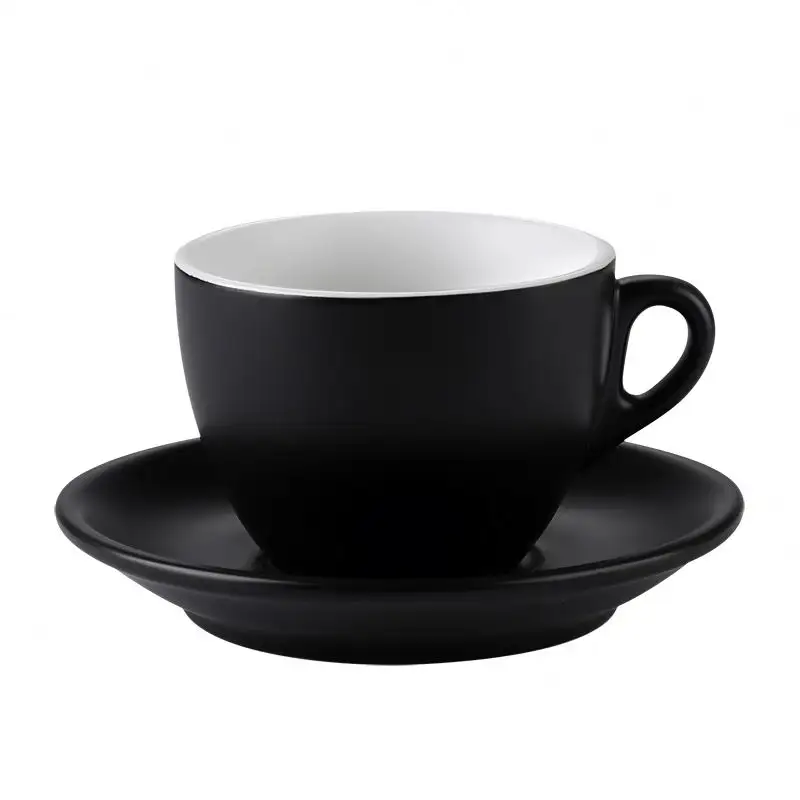 2022 नई डिजाइन कॉफी चीनी मिट्टी के कप और तश्तरी कॉफी कप