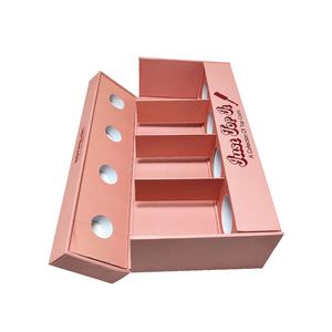 Çevre dostu özel Logo pembe paket kağıt kutuları ambalaj oje şişesi için sert karton kutu - Product Image 4