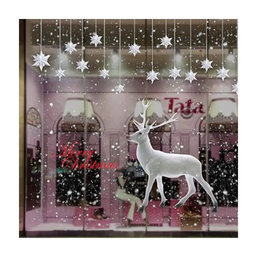 أحدث تصميم أعلى جودة مطعم سوبر ماركت الجدار أو نافذة عيد الميلاد نافذة ساكنة تتشبث ملصقات