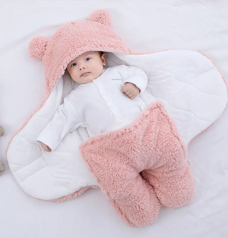 Prodotti per neonati sacco per dormire neonato morbido a forma di orso peluche sacco a pelo avvolgente passeggino