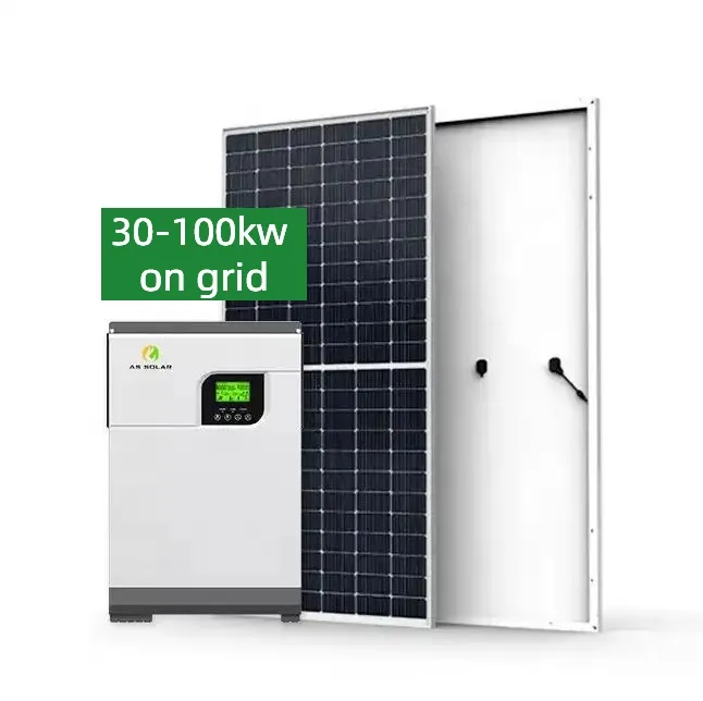 Sistema eléctrico solar al aire libre de 30KW 50KW 100KW de alta generación con 25 años de vida laboral