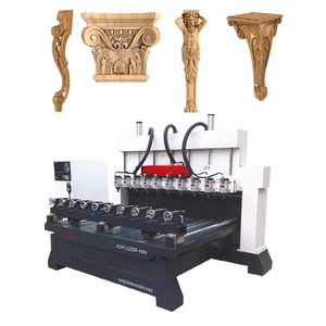 4 cabezas 5 ejes 3d multi husillo de la mesa de las patas de la silla de madera cnc máquina de torno router - Product Image 4