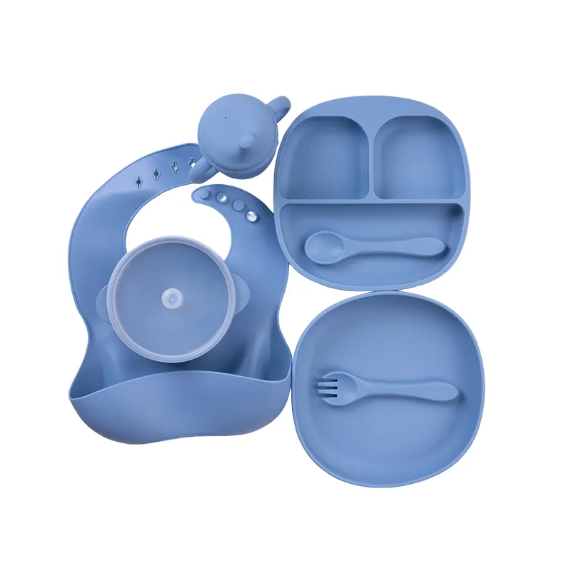 New Product ideas 2024 Top Seller Baby Supplies BPA Free Silicone Baby Feeding Set Newborn Set Gift Baby Plate Set