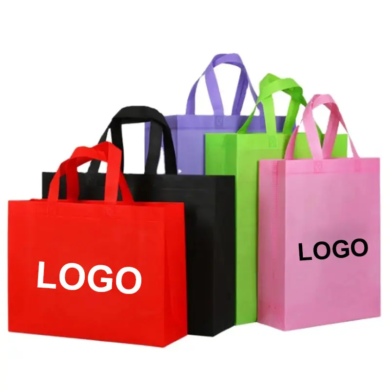 Wieder verwendbare billige Einkaufstaschen Individuell bedruckte recycelbare Einkaufstasche mit Logo Umwelt freundliche Stoff-Lebensmittel-Vlies-Taschen