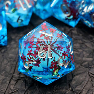 7 Pieces Set DND Gift Sharp Edge Dice,RPG Dice para Jogos de Tabuleiro Role Playing Table Game, Resina DND Dice Set-Liquid6 - Product Image 4