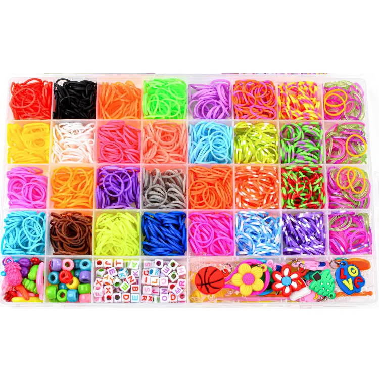 Banda de goma de colores para niños, 40 rejillas, juguetes educativos, pulsera de punto, máquina de fabricación de banda de goma