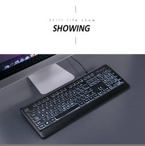 Có Dây Lớn In Bàn Phím Trắng Bold Chữ Jumbo Im Lặng Backlit Bàn Phím Với Quá Khổ Nhân Vật 104 Phím Cho Người Cao Tuổi - Product Image 2