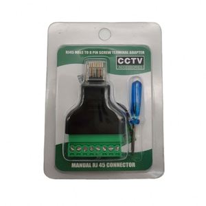 Adaptador de tornillo de conector de terminal Av de bloque de 8 pines de red RJ45 macho de uso fácil - Product Image 6
