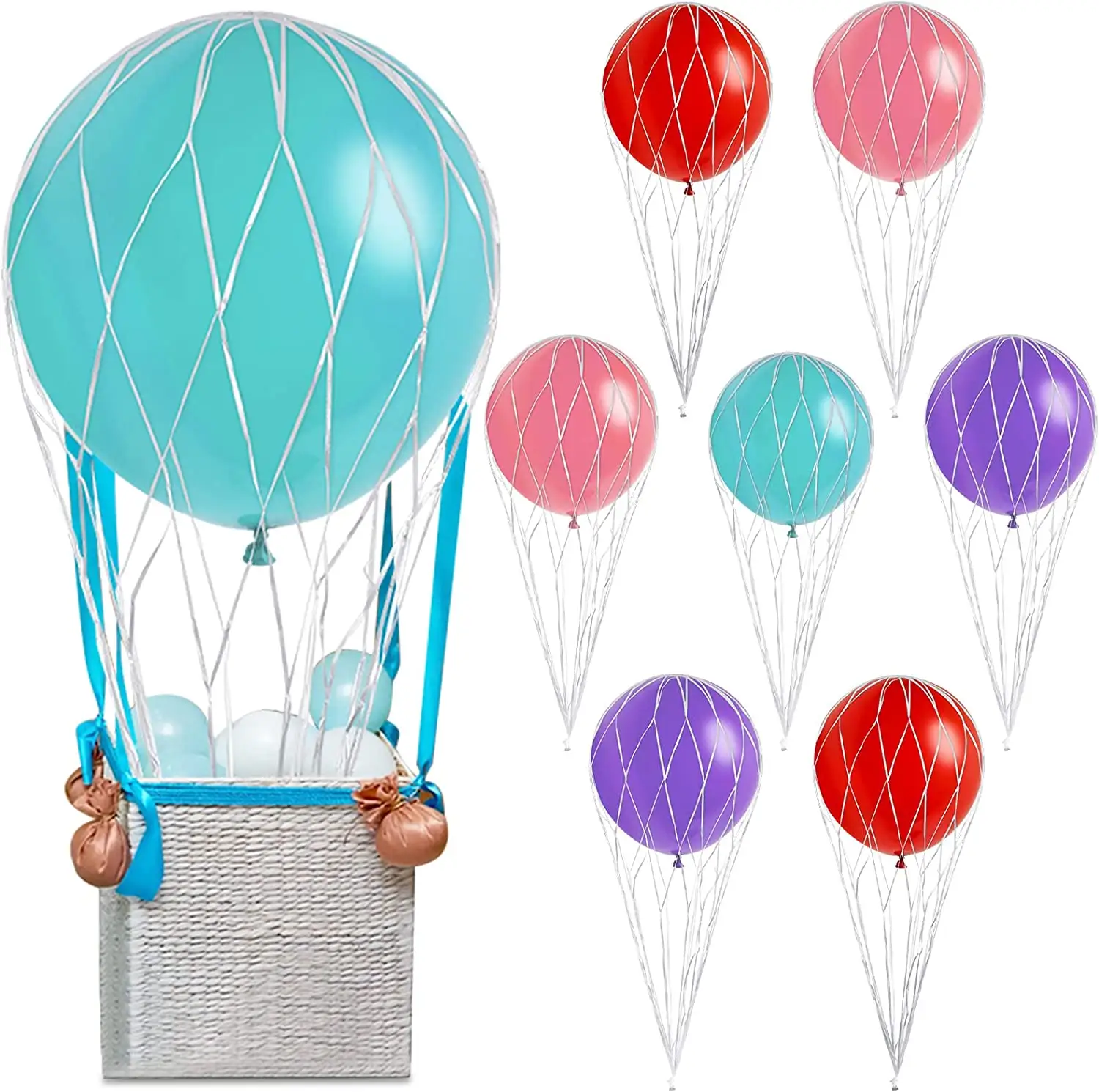 Decorazioni personalizzate per scatole regalo in rete con mongolfiera per centrotavola puntelli per foto Baby Shower matrimoni compleanni palloncini per feste