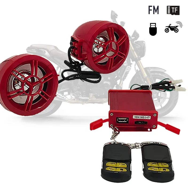 Radio Fm Usb TF pour moto avec alarme de 2.5 pouces, fourniture d'usine chinoise