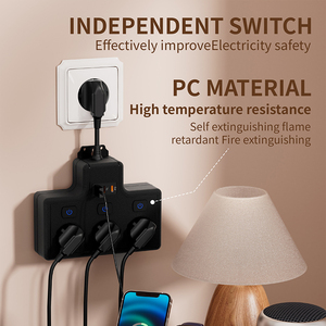 New <strong>EU</strong> Type Electric Power Strip <strong>Multi</strong> Wall Socket <strong>Adapter</strong> 3 Sockets <strong>Output</strong> Ports <strong>with</strong> USB Ports <strong>Plug</strong> Extension Board - Product Image 5