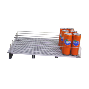 Nhiệm vụ ánh sáng siêu thị giá một mặt kim loại đồ uống hiển thị kệ với con lăn nhựa <span class=keywords><strong>botter</strong></span> lướt nhẹ nhàng trên kệ - Product Image 3