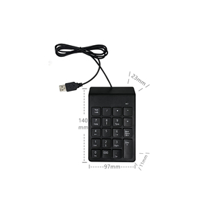 Mini teclado numérico con cable Numpad 18 teclas Digital Pave numpad para contabilidad Teller Laptop Notebook Tablets