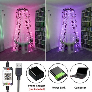 USB гирляндой умная цветная (RGB) светодиодная линейная гирлянда с дистанционным управлением синхронизация музыки APP управление гирлянда на рождественскую елку - Product Image 6