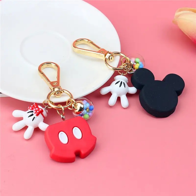 Portachiavi creativo per bambole in gomma morbida con gancio in metallo Cartoon Cute Mickey Minnie Car Bag ciondolo carino portachiavi accessori regali